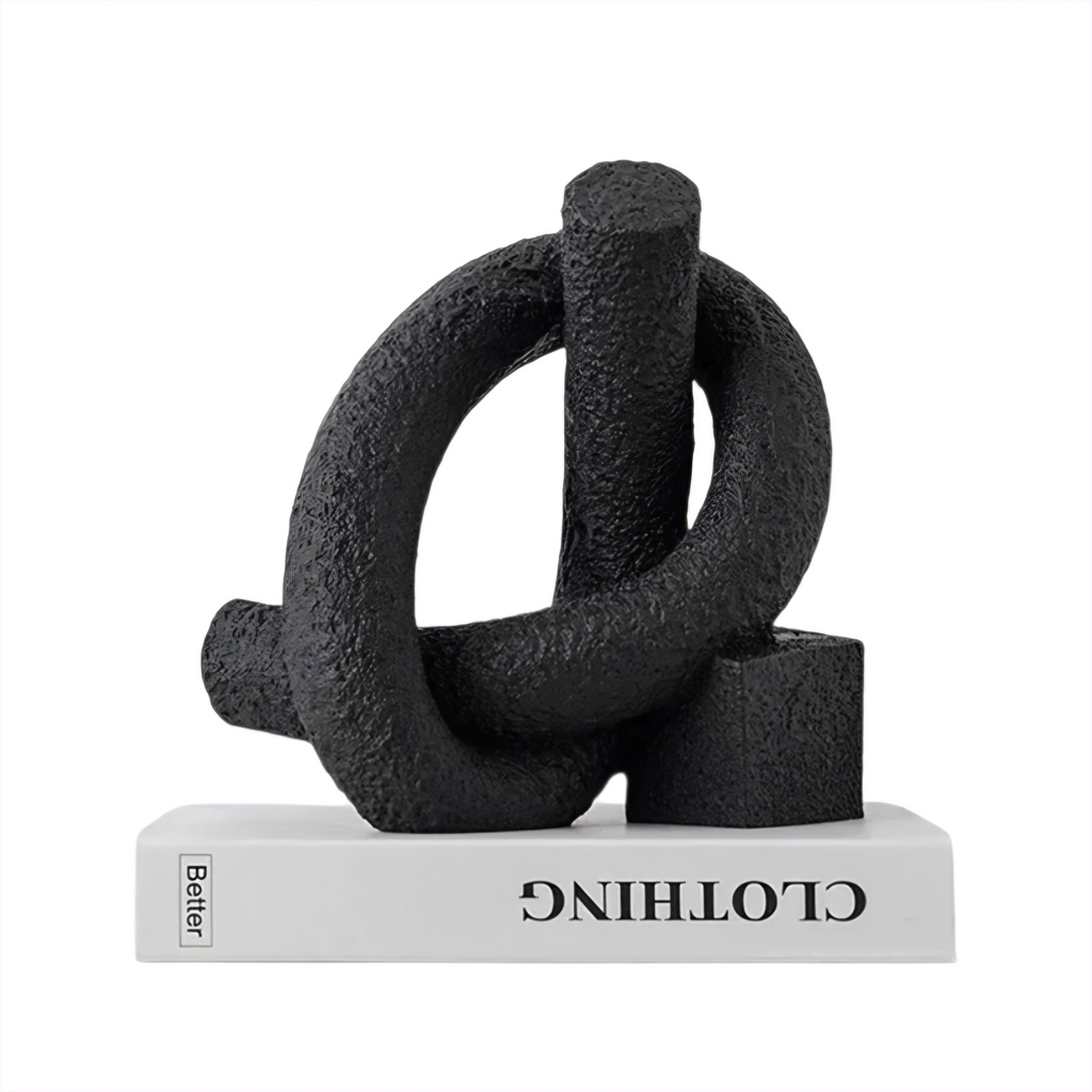 Arlo Japandi Minimalist Resin Ornament – Neutral Tone Modern Knot Sculpture