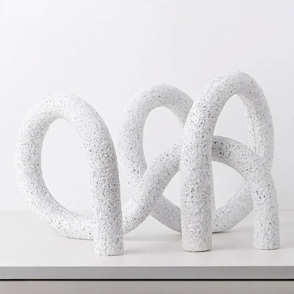 Arlo Japandi Minimalist Resin Ornament – Neutral Tone Modern Knot Sculpture
