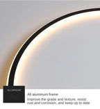 LED Ring Flush Mount Chandelier - Dimmable Ceiling Light Black/White
