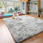 VIKAMA Plush Tie-Dye Carpet Living RoomHome Decor Children's Bedroom Fluffy Carpet Non-Slip Blanket Bedside Design Room Play Mat