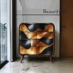 Kh Retro Italian pure solid wood design furniture, entrance cabinet, villa living room decoration cabinet, bedroom storage cabin