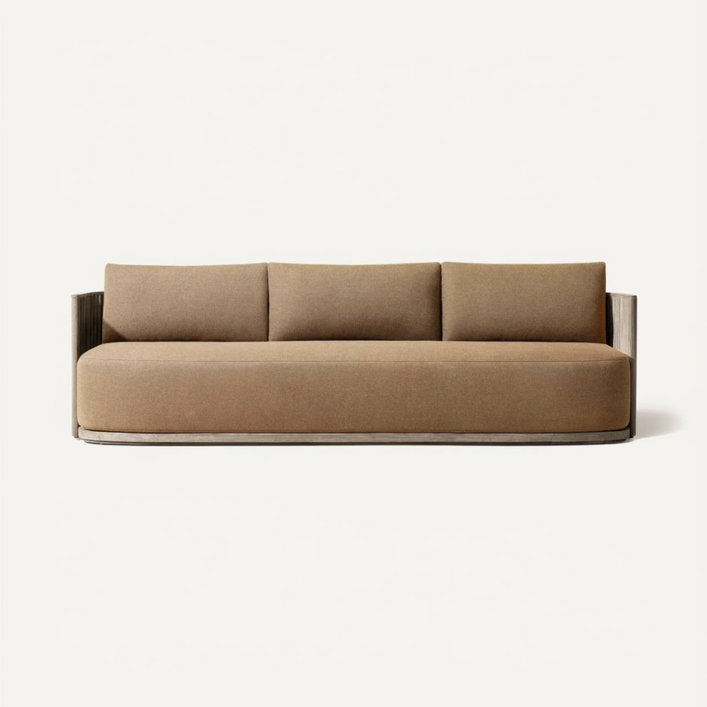 Beige sofa on a white background