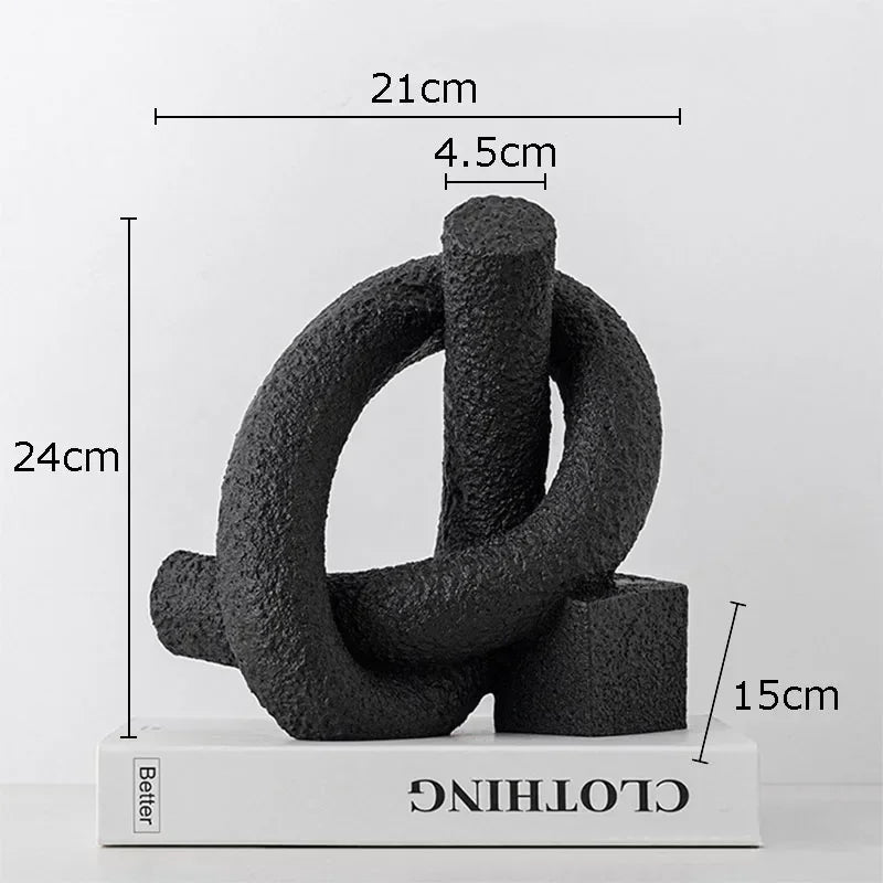Arlo Japandi Minimalist Resin Ornament – Neutral Tone Modern Knot Sculpture