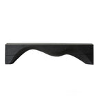 Black wooden shelf on a white background