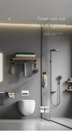 Modern Wooden Bathroom Wall Storage Rack