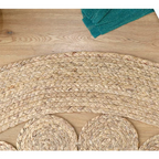 Woven Rugs Carpets for Living Room Bedroom Decor Pure Plants Round Carpets Home Decoration Floor Mats Retro Hollow Design