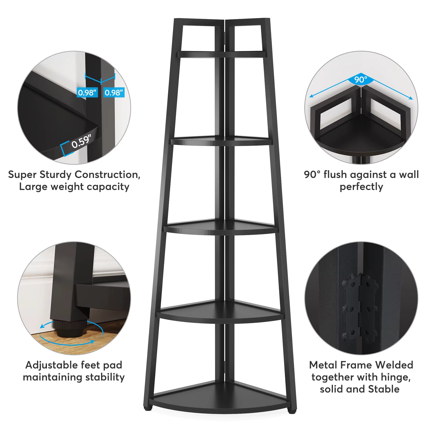 The JC Wood Bookshelf Corner Rack
