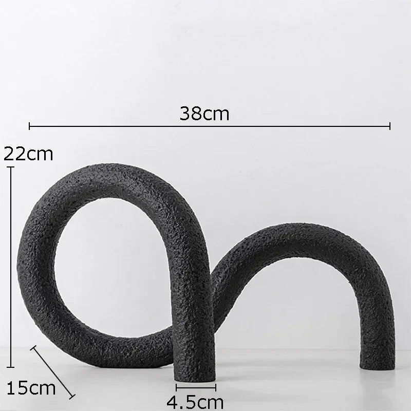 Arlo Japandi Minimalist Resin Ornament – Neutral Tone Modern Knot Sculpture