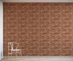 Brick wallpaper with a chair in front