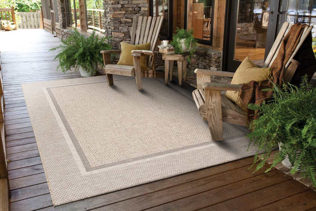 Summer Latte Border Rug – Indoor/Outdoor