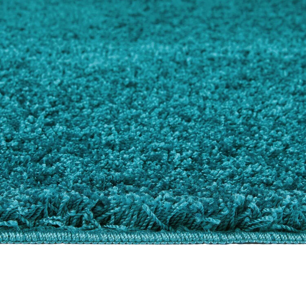 Washable Teal Shaggy Rug