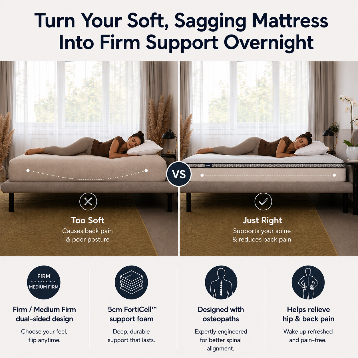 Brightr®  Titan 2 in 1 Mattress Topper