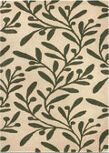 Cream Wool Rug Floral Design