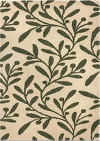 Cream Wool Rug Floral Design