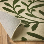 Cream Wool Rug Floral Design