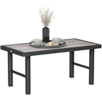 Outsunny Garden Coffee Table with SPC Woodgrain Tabletop