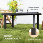 Outsunny Garden Coffee Table with SPC Woodgrain Tabletop