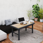 Outsunny Garden Coffee Table with SPC Woodgrain Tabletop