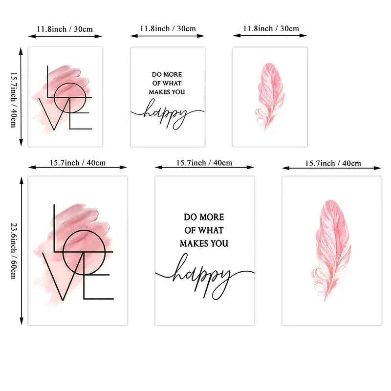 3-Piece Nordic Minimalist Poster Wall Art – Love & Feather Prints