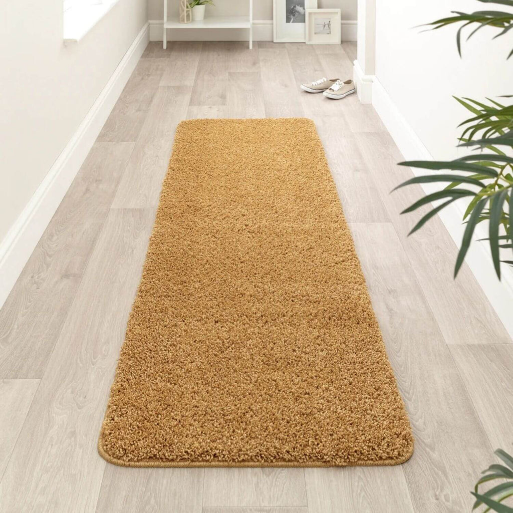 Washable Ochre Shaggy Rug