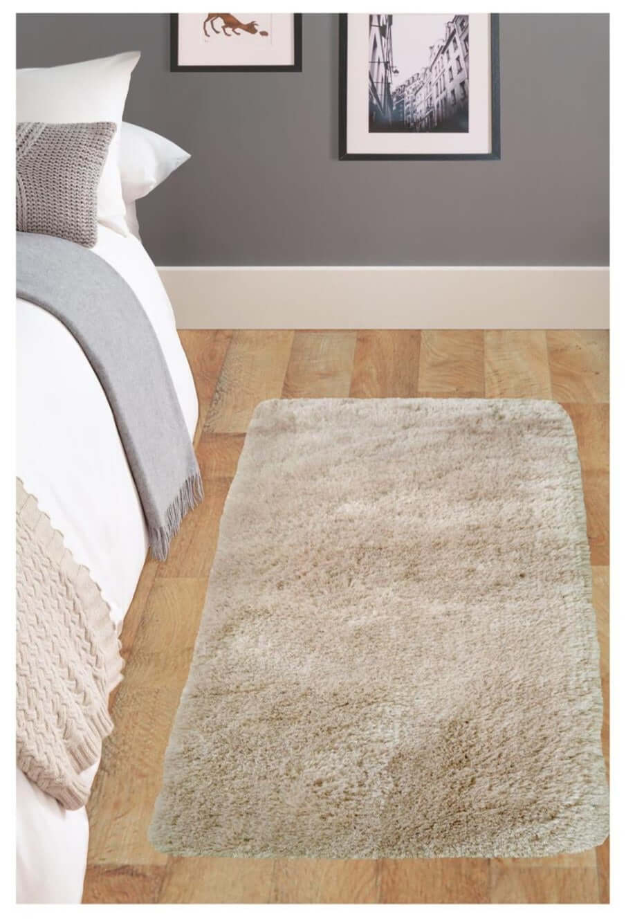 Soft Washable Beige Shaggy Rug | SA-02