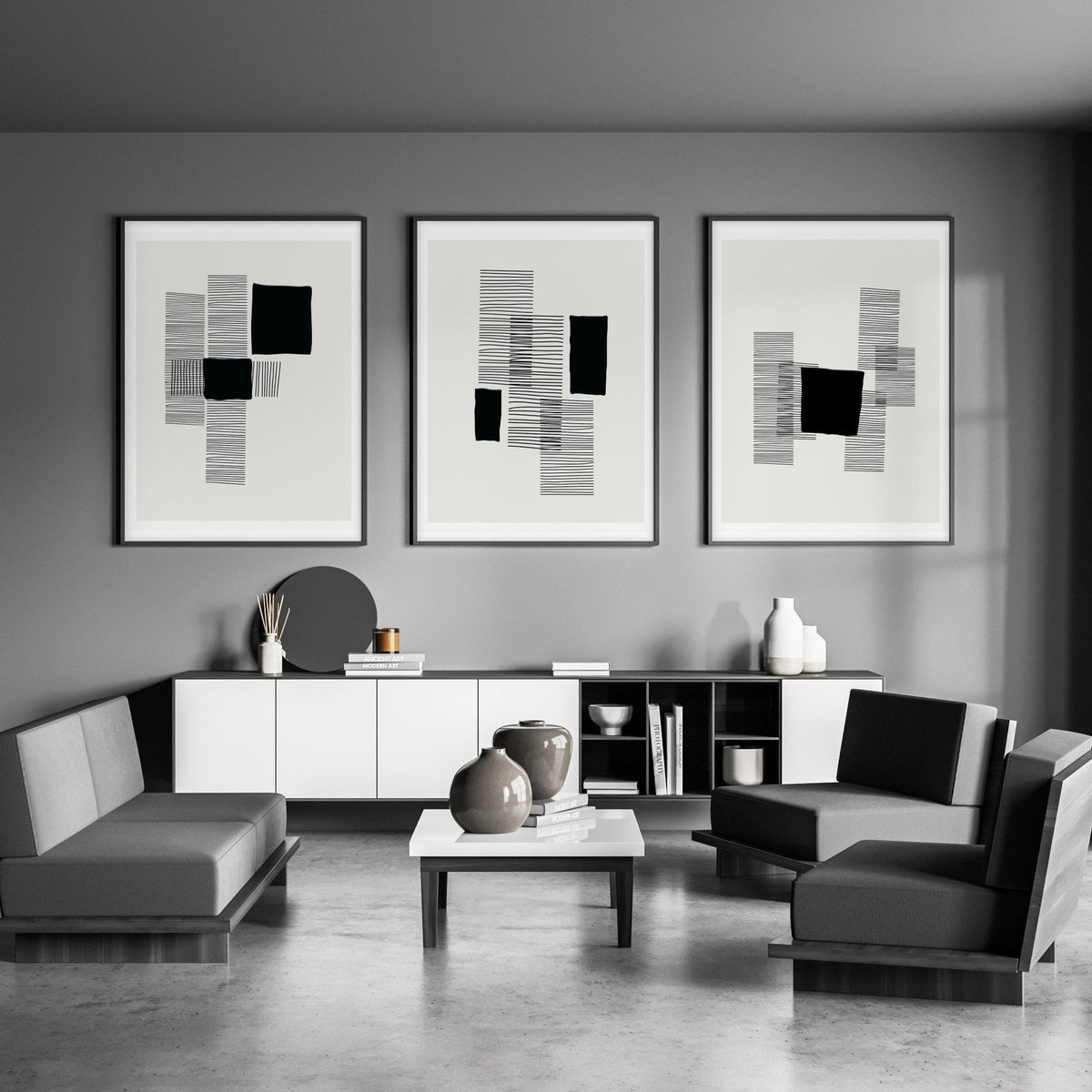 Abstract Art Painting | Set of 3 Abstract Wall art Prints