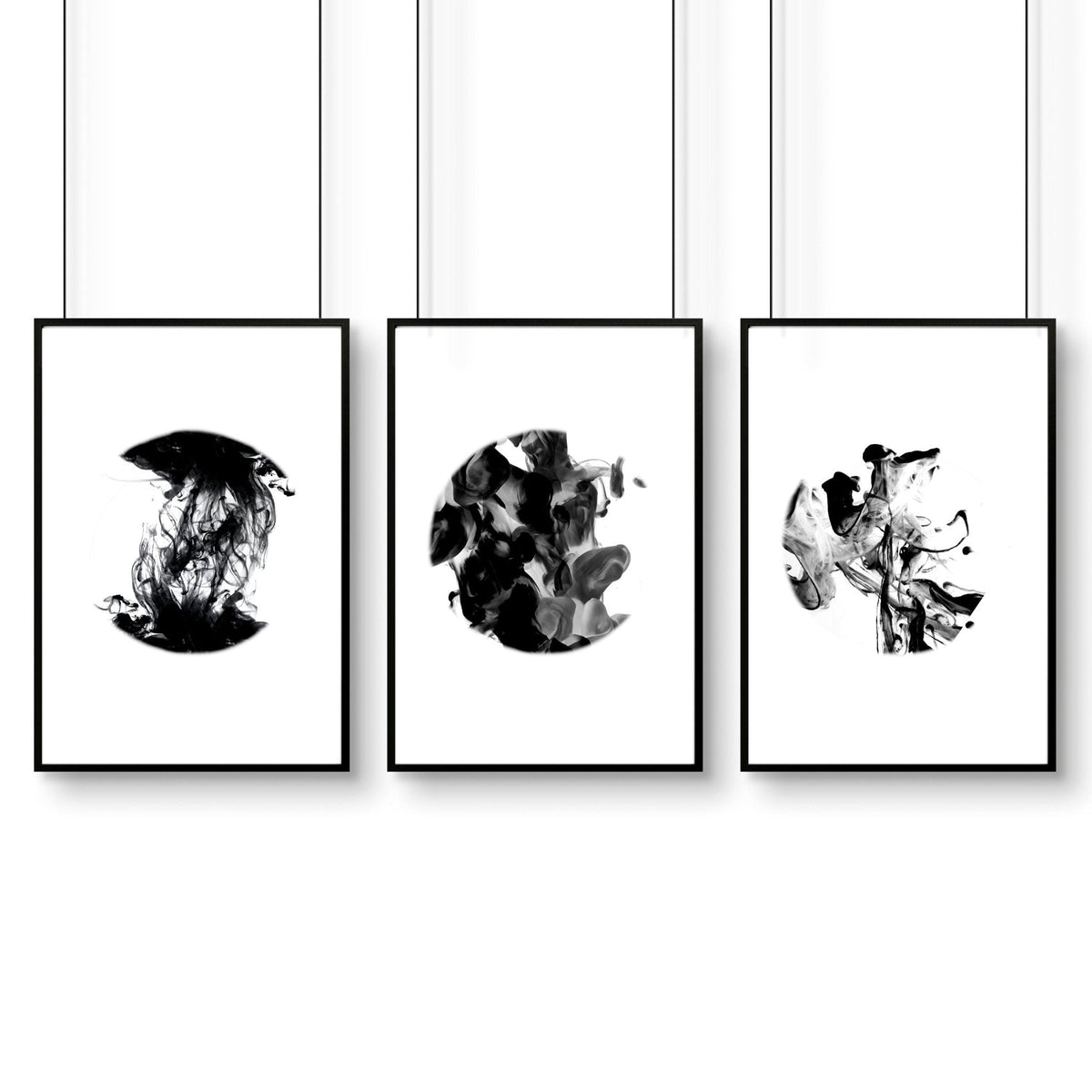 Abstract wall art set of 3 | set of 3 framed wall art for office