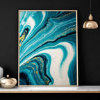 3 Picture Wall Art – Teal Japanese Landscape Set