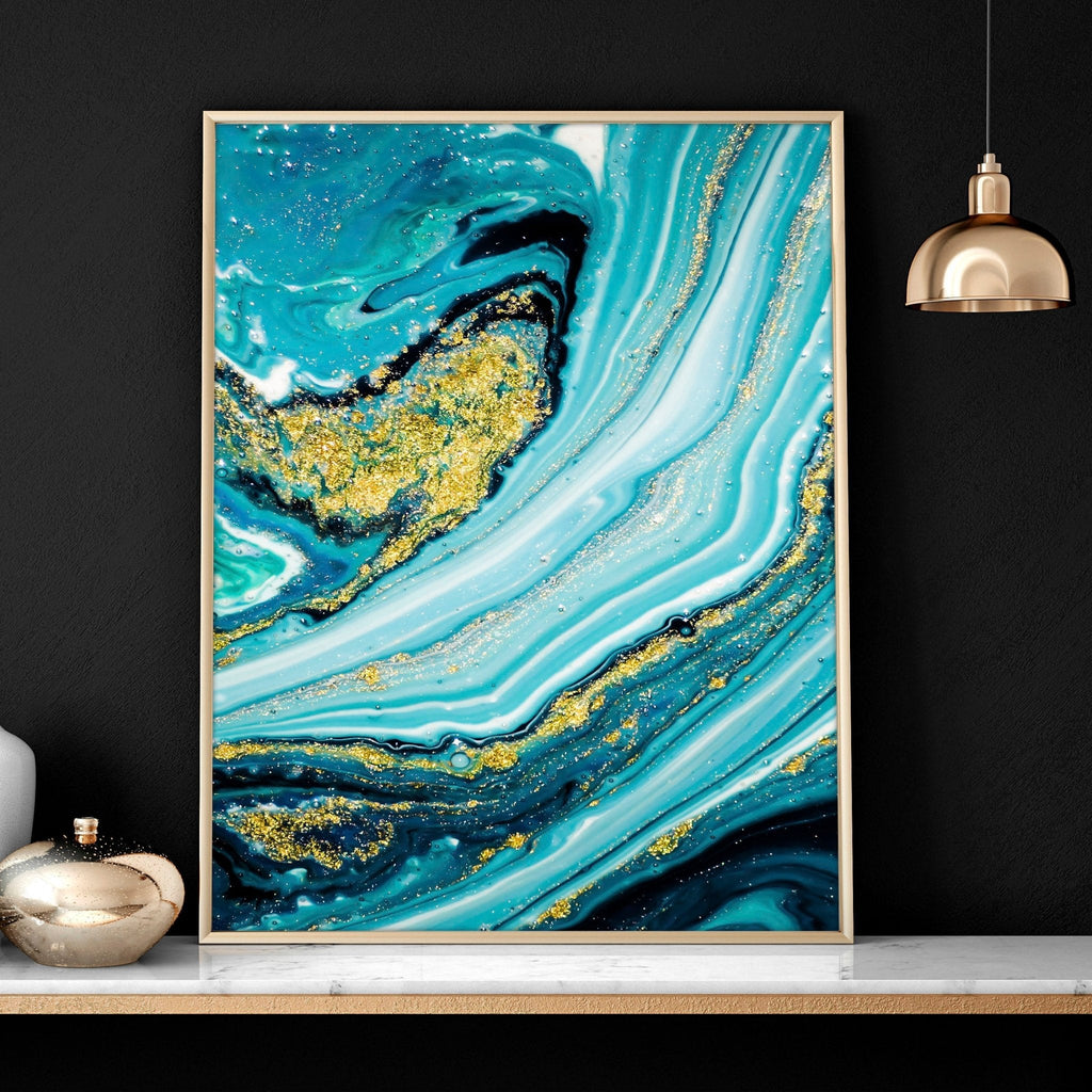 3 Picture Wall Art – Teal Japanese Landscape Set