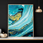 3 Picture Wall Art – Teal Japanese Landscape Set