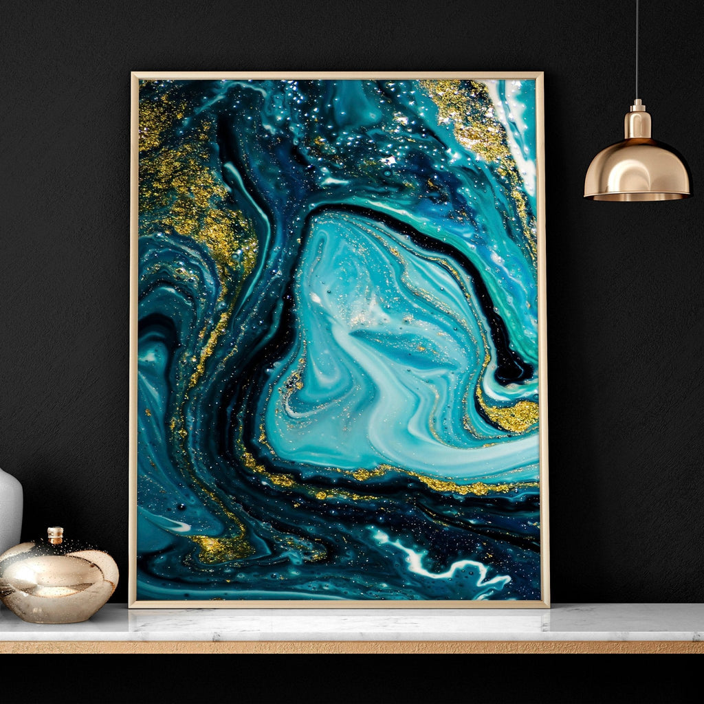3 Picture Wall Art – Teal Japanese Landscape Set
