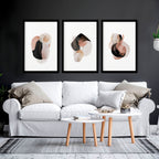 3 Set Wall Art – Abstract Blue Pink & Gold Prints
