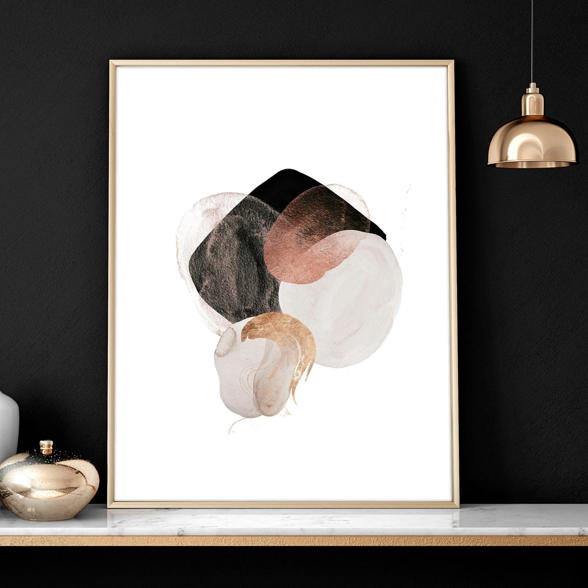 3 Set Wall Art – Abstract Blue Pink & Gold Prints