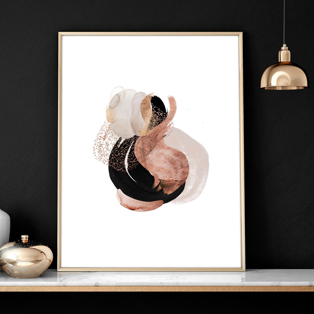 3 Set Wall Art – Abstract Blue Pink & Gold Prints