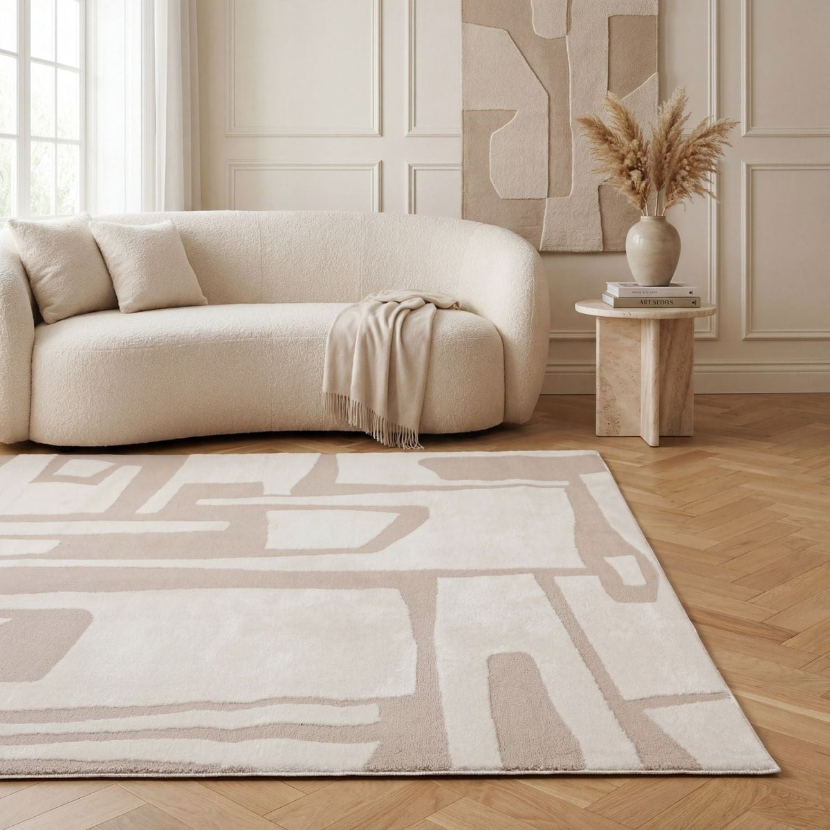 Loft Abstract Beige Rug