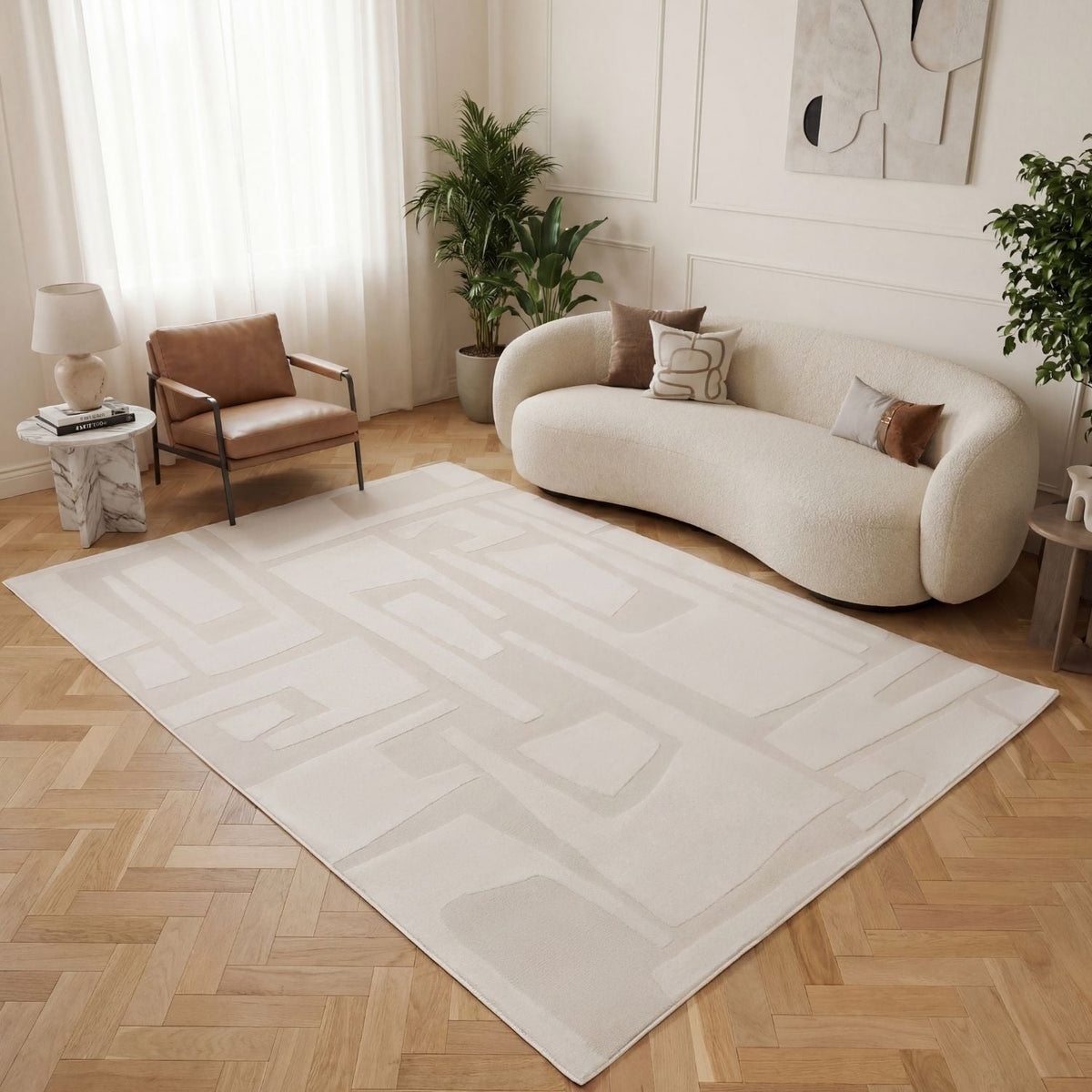Loft Abstract Cream Rug