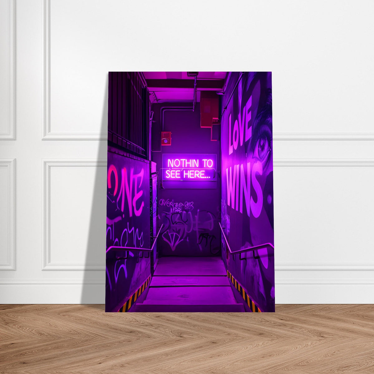 Graffiti Wall Art – Neon Urban Alley Print