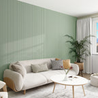 Acoustic Wall Panels in Pastel Green with Black Backing