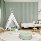 Acoustic Wall Panels in Pastel Green with Black Backing