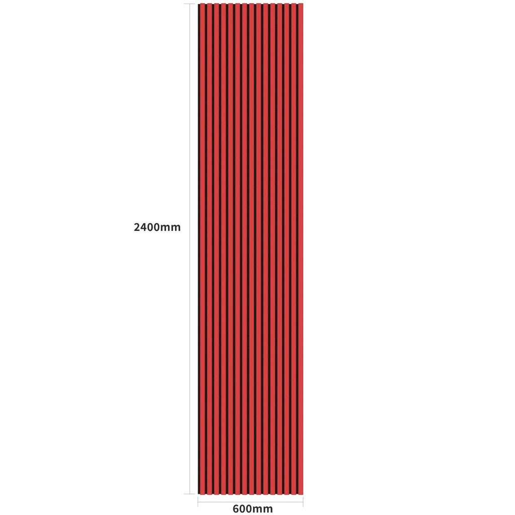 Acoustic Wall Panels in Red Wonder with Black Backing
