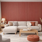 Acoustic Wall Panels in Red Wonder with White Backing