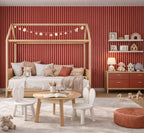 Acoustic Wall Panels in Red Wonder with White Backing