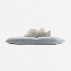 Gray sofa with a textured surface on a white background
