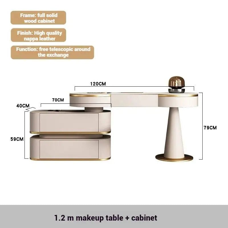 Aesthetic Storage Dresser Luxury Design Led Light Mirror - MOOAZAA