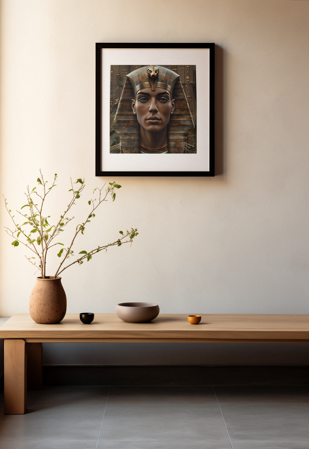 Retro Futurism Pharaoh Wall Art – Modern Egyptian Poster