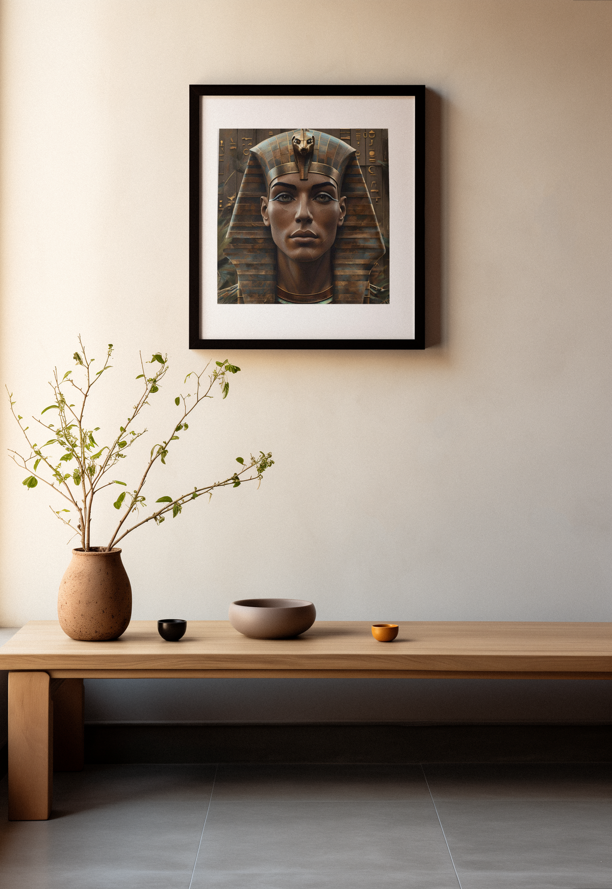 Retro Futurism Pharaoh Wall Art – Modern Egyptian Poster