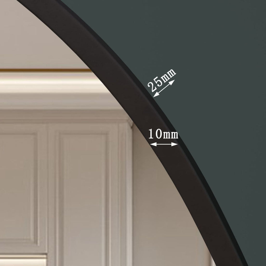 Close-up of a door frame with dimensions labeled on a dark gray background