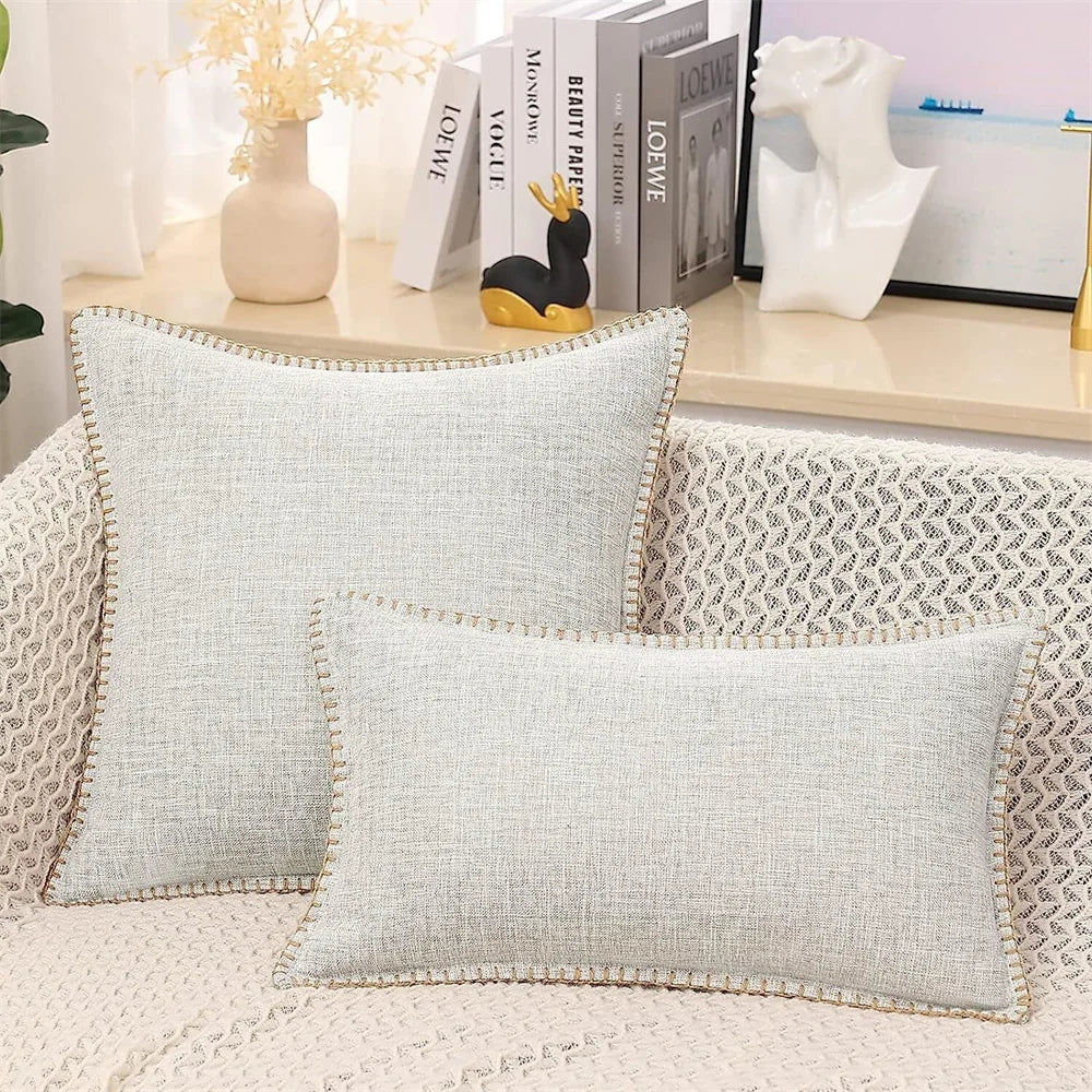 Alanyl Linen Pillow Case Chenille Cushion Cover - MOOAZAA 