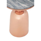Amira Black Marble Side Table with Copper Iron Base - MOOAZAA