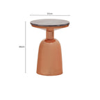 Amira Black Marble Side Table with Copper Iron Base - MOOAZAA